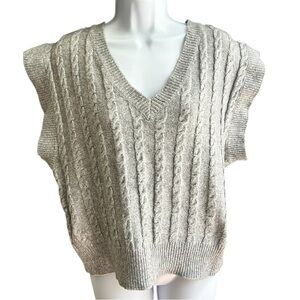 Gray Cable Knit Sweater Vest by Cupcakes and Cashmere